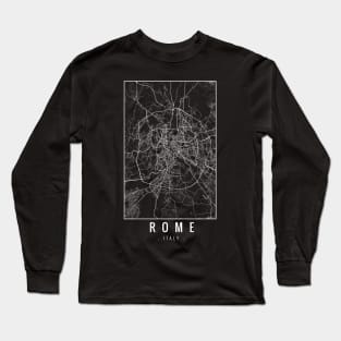 Rome Italy Minimalist Map Long Sleeve T-Shirt